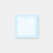 Post-it® Script de bordure blanc bleu clair moderne (Devant)