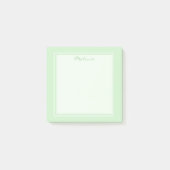 Post-it® Script de bordure blanc vert clair moderne (Devant)