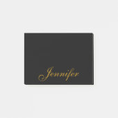 Post-it® Script de calligraphie en or noir personnalisé  (Devant)