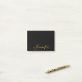 Post-it® Script de calligraphie en or noir personnalisé  (Sur un bureau)