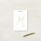 Post-it® Script de calligraphie Monogramme initial moderne (Sur un bureau)