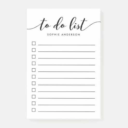 Post-it® Script de relaxation noir et blanc à faire (Devant)