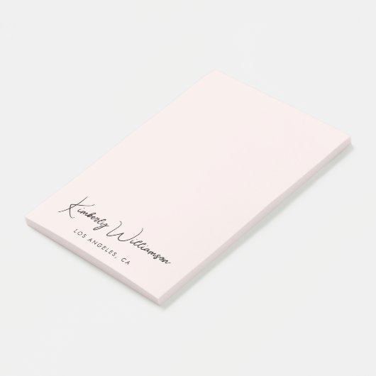 Post-it® Script de signature chic rose (Incliné)
