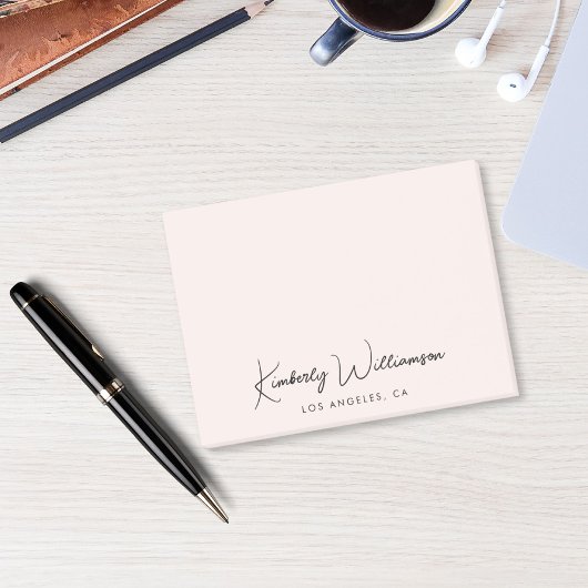 Post-it® Script de signature chic rose