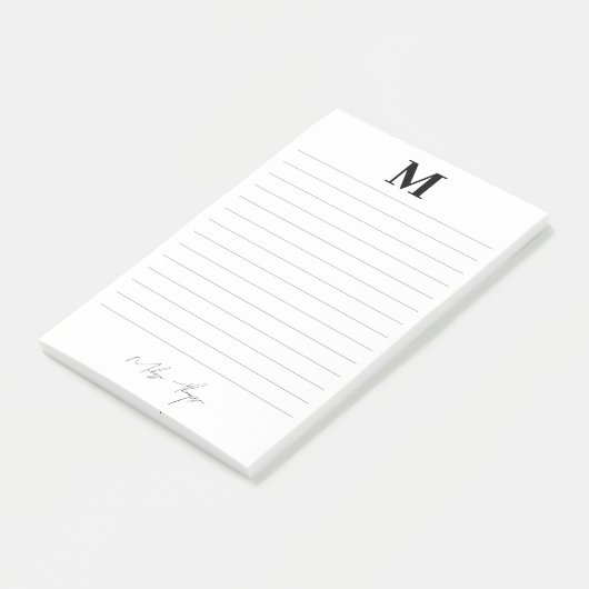 Post-it® Script de signature personnelle Linked Initial & N (Incliné)