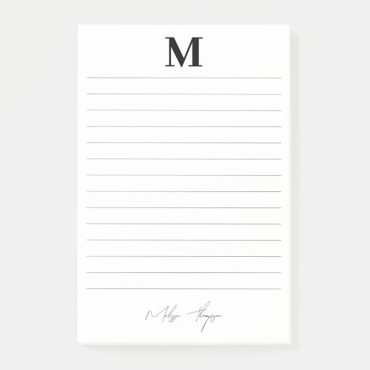 Post-it® Script de signature personnelle Linked Initial & N (Devant)