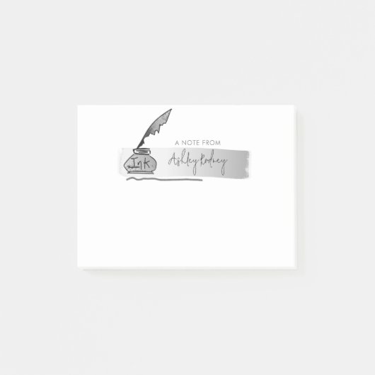 Post-it® Script de stylo Quill Sketch Faux Silver (Devant)