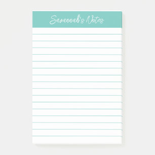 Post-it® Script Élégant Aqua Ligné Personnalisé
