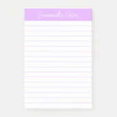 Post-it® Script Elegant Light Lavender Lined Personalized (Devant)