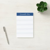 Post-it® Script Élégant Notes Personnalisées Ligne Bleu Mar (Bureau)