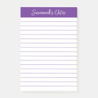 Post-it® Script Élégant Violet Ligné Personnalisé