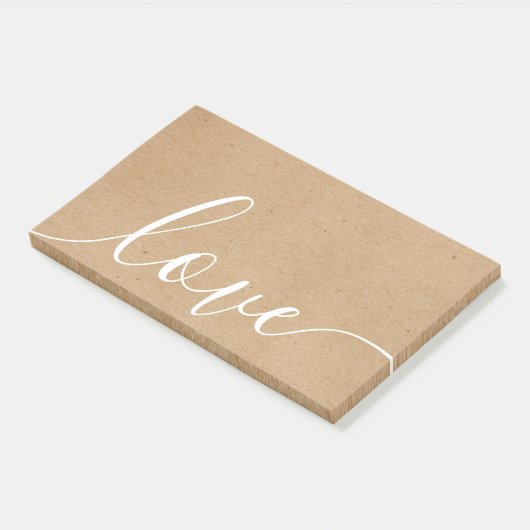 Post-it® Script Kraft Rustique Amour (Incliné)