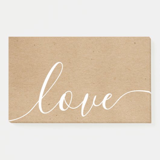 Post-it® Script Kraft Rustique Amour (Devant)