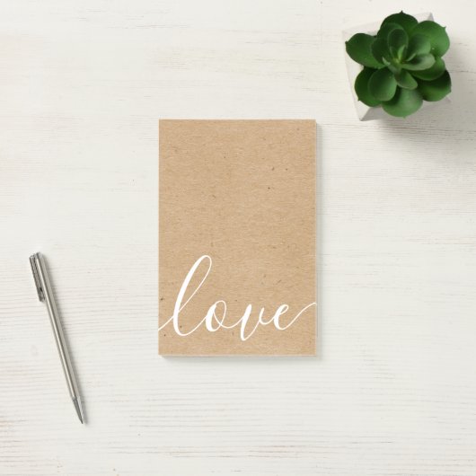 Post-it® Script Kraft Rustique Amour (Bureau)