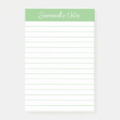 Post-it® Script Medium Sage Green Lined Personalized (Devant)