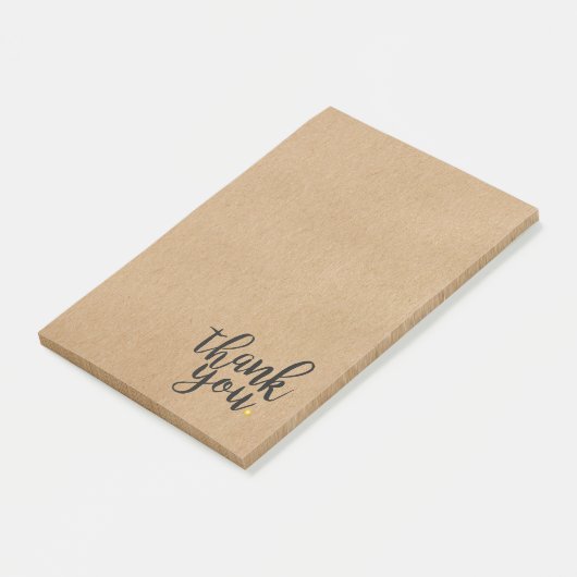 Post-it® Script Merci Gold Love Coeur Rustique Kraft (Incliné)