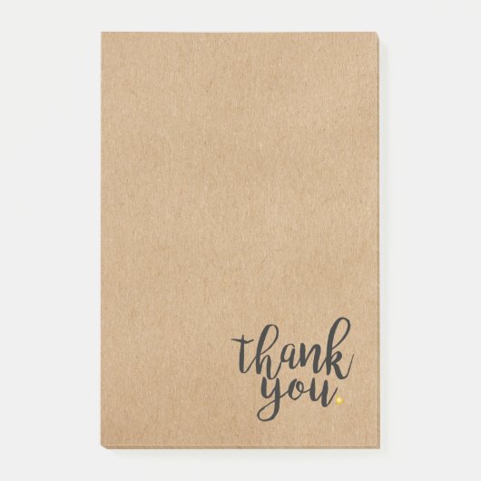 Post-it® Script Merci Gold Love Coeur Rustique Kraft (Devant)