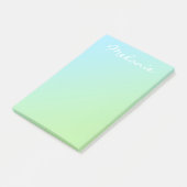 Post-it® Script moderne Aqua Blue Green Ombre (Incliné)