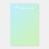 Post-it® Script moderne Aqua Blue Green Ombre (Devant)