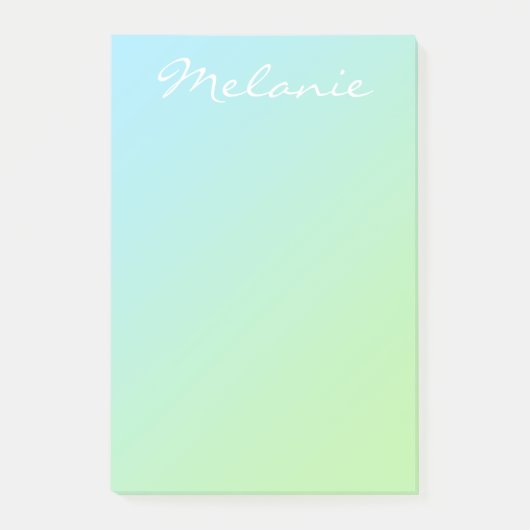 Post-it® Script moderne Aqua Blue Green Ombre (Devant)