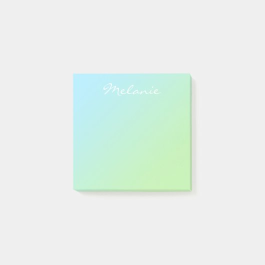 Post-it® Script moderne Aqua Blue Green Ombre (Devant)