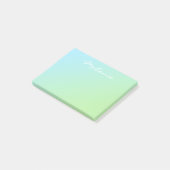 Post-it® Script moderne Aqua Blue Green Ombre (Incliné)