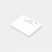 Post-it® Script moderne minimal Hello Coeur (Incliné)