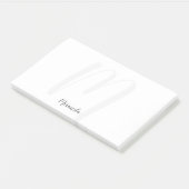Post-it® Script moderne Monogramme personnalisé et nom (Incliné)