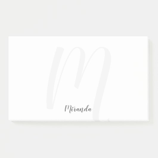Post-it® Script moderne Monogramme personnalisé et nom (Devant)