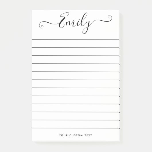 Post-it® Script moderne Nom personnalisé Message Chic Perso (Devant)