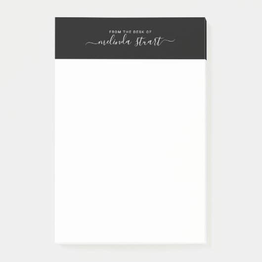Post-it® Script moderne professionnel noir et blanc (Devant)