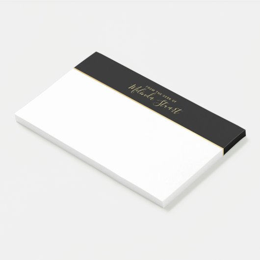Post-it® Script moderne professionnel noir et or (Incliné)