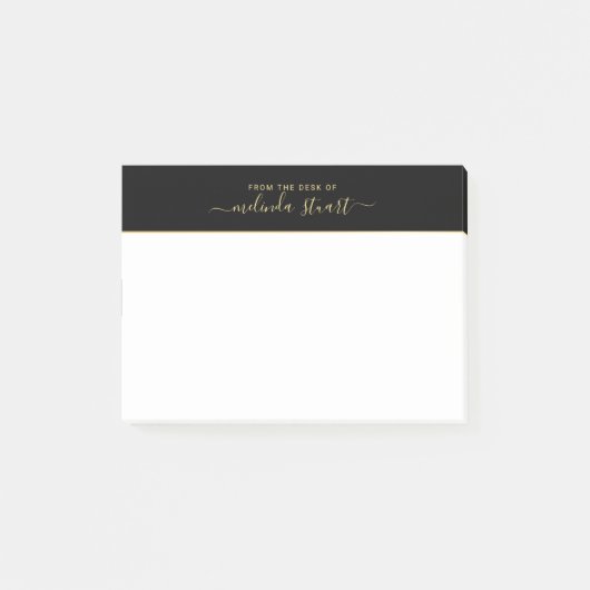 Post-it® Script moderne professionnel noir et or (Devant)