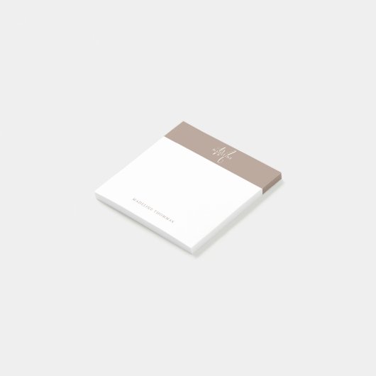 Post-it® Script Monogramme Beige Chaud (Incliné)
