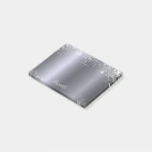 Post-it® Script monogramme de parties scintillant argent (Incliné)
