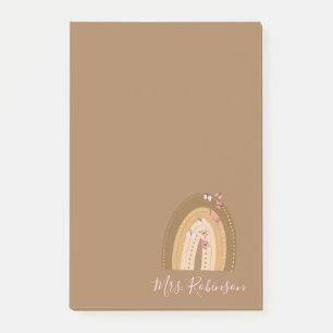 Post-it® Script Papillons Arc-en-ciel Nom de l'enseignant