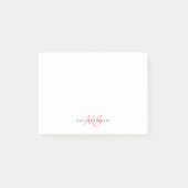 Post-it® Script Pinceau rose Bleu Cute Deux Monogrammes Ini (Devant)