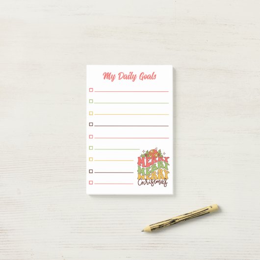 Post-it® script rétro amusant, mes objectifs quotidiens, do (Sur un bureau)