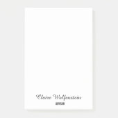 Post-it® Script simple élégant Black White Post il note (Devant)