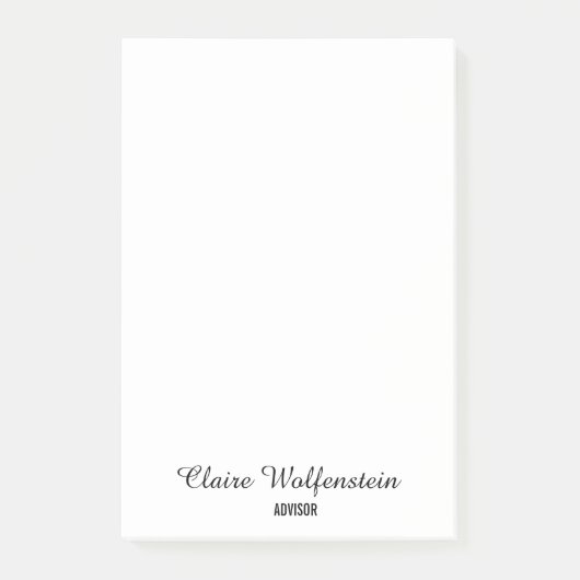 Post-it® Script simple élégant Black White Post il note (Devant)