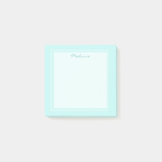 Post-it® Script Turquoise de bordure blanche moderne (Devant)