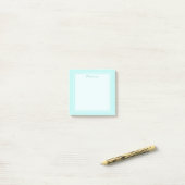Post-it® Script Turquoise de bordure blanche moderne (Sur un bureau)