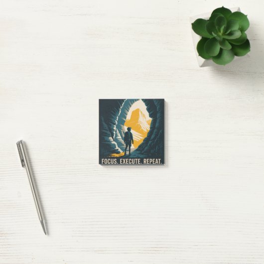 Post-it® Se concentrer. Exécuter. Répéter. (Bureau)