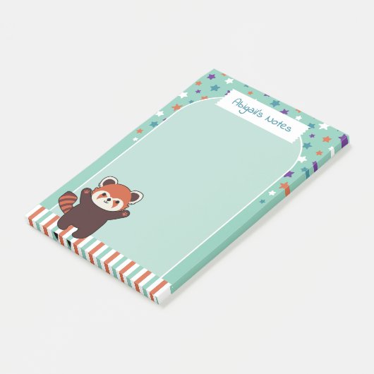 Post-it® Seafoam Green Arch Red Panda Vos Notes (Incliné)