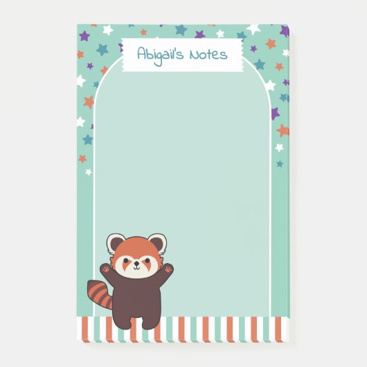 Post-it® Seafoam Green Arch Red Panda Vos Notes (Devant)