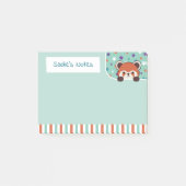 Post-it® Seafoam Green Cute Red Panda Peekabo Vos Notes (Devant)