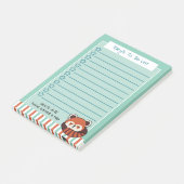 Post-it® Seafoam Green Napping Red Panda To Do List (Incliné)