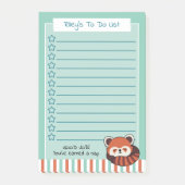 Post-it® Seafoam Green Napping Red Panda To Do List (Devant)