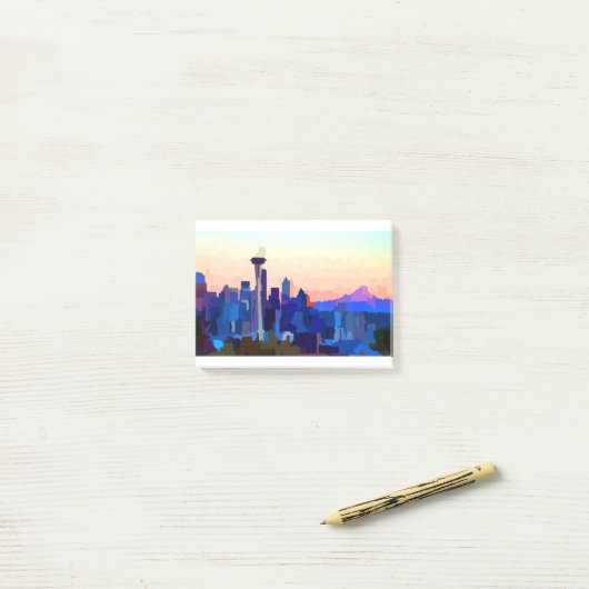Post-it® Seattle Washington Skyline (Sur un bureau)