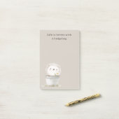 Post-it® Seau de Fleur de Marguerite Hérisson Crème de Caca (Sur un bureau)